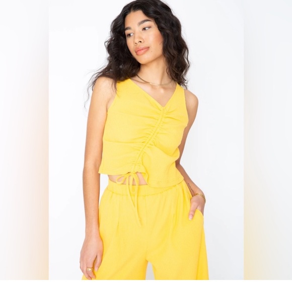 NWOT Callahan Knitwear x Revolve Wide Leg Pant in Mango | Medium - Picture 2 of 6